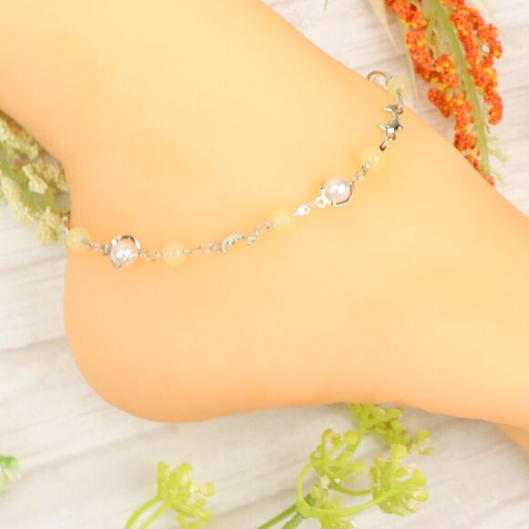 "Handmade Anklet – Elegant & Delicate Jewelry for Women | UNVRC1364 - Picture 5 of 10